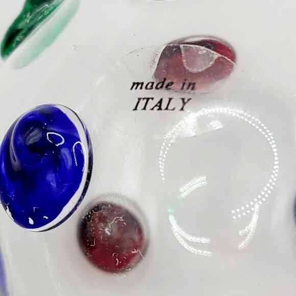 Vtg Hand-Blown Glass Ornament Colored Accents 4.5-Inch Diameter Made In Italy - Picture 10 of 12